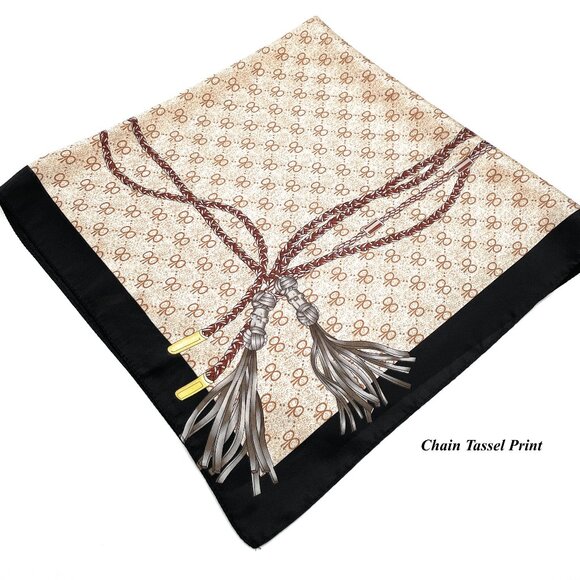 Silk Satin Feel Large Square Fashion Scarf – Versatile Head & Neck Accessory 27. - Picture 3 of 8